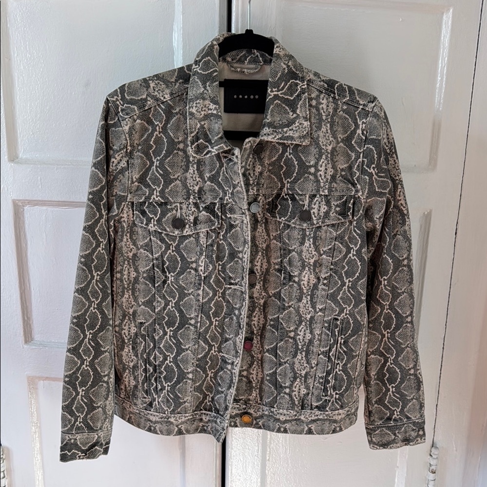 Blank NYC Snake Print Denim Jacket
